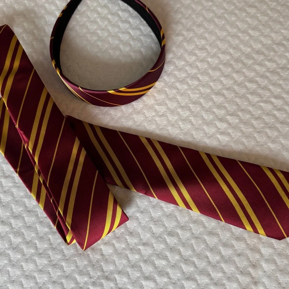 Harry Potter Gryffindor Tie & Headband Costume Cosplay Unisex Red Yellow 1 Size